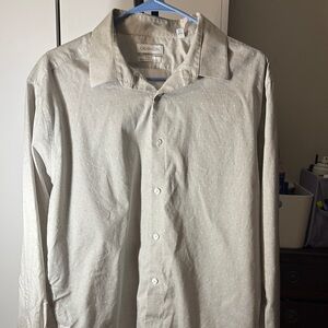 CALVIN KLEIN grey Long-Sleeve Dress Shirt